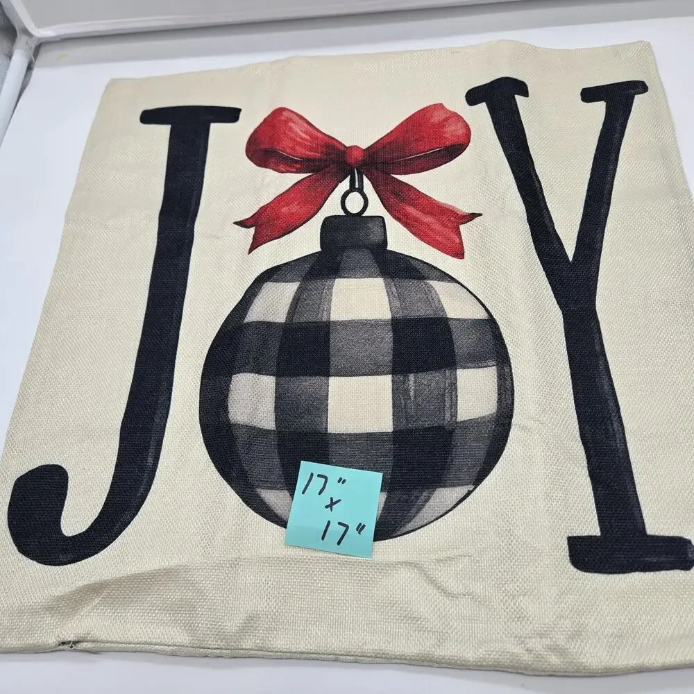 FARMHOUSE BUFFALO PLAID HOLIDAY Pillow Covers 17×17